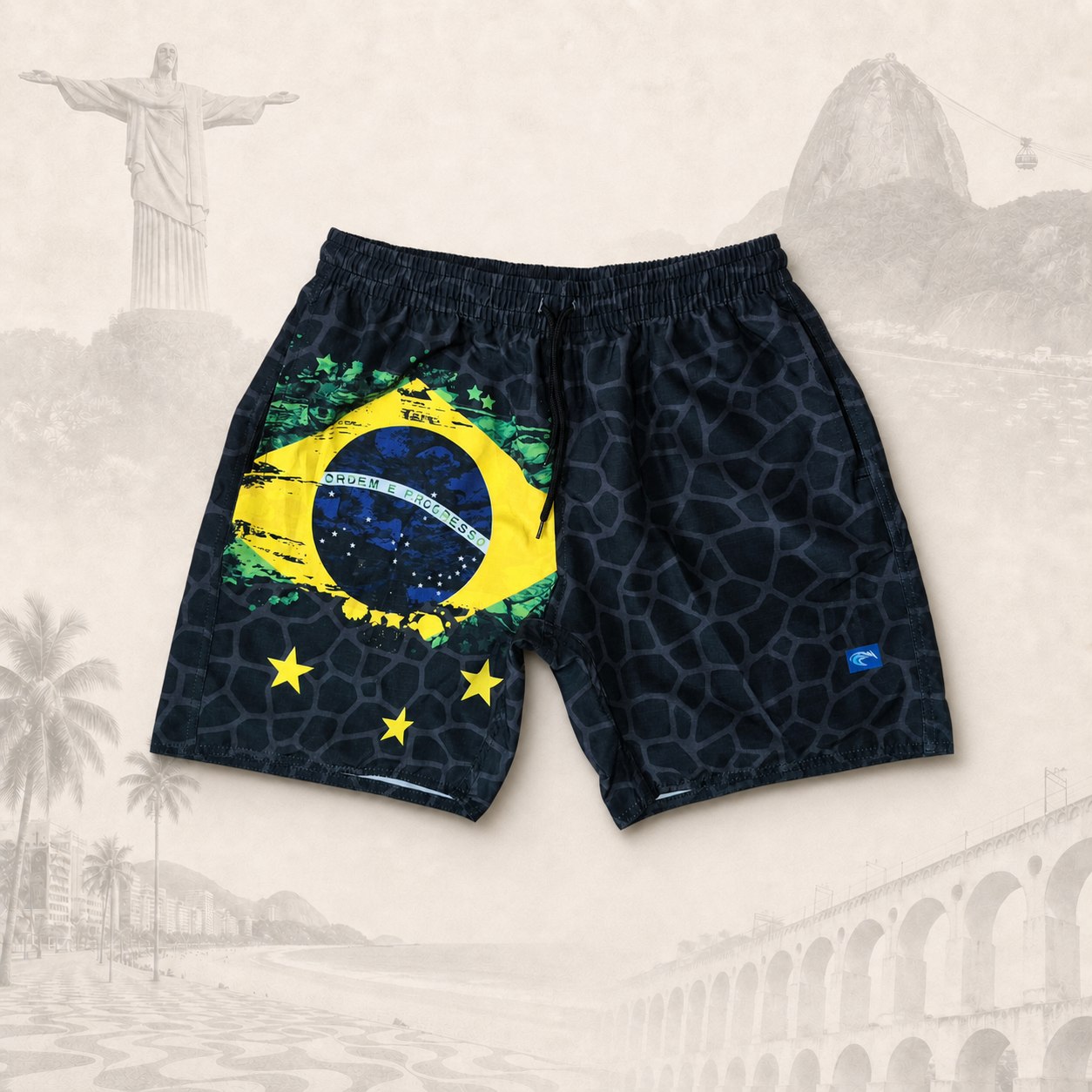 Short Brasil Black Texture